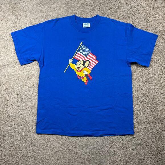 Mighty Mouse American Vintage 00s USA Cartoon Y2K Comic T Shirt Adult Sz L - Picture 1 of 5